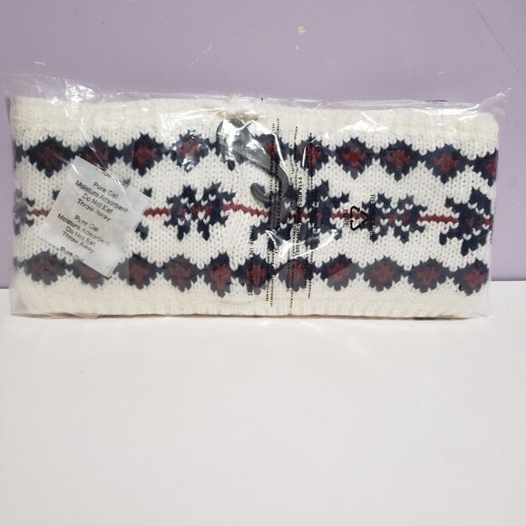 Timberland NWT Winter Head Band  White Red Blue Women's Accessories - Picture 1 of 3